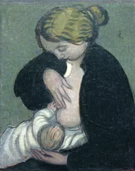 Mutter in einem schwarzen Hemd, 1895